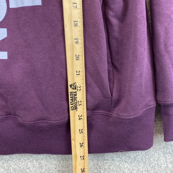 The North Face hoodie sweatshirt M purple logo spell out gorpcore hiking outdoor - Picture 4 of 11